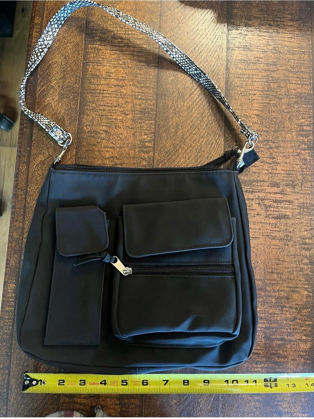 Black Multi-Pocket Women’s Shoulder Bag